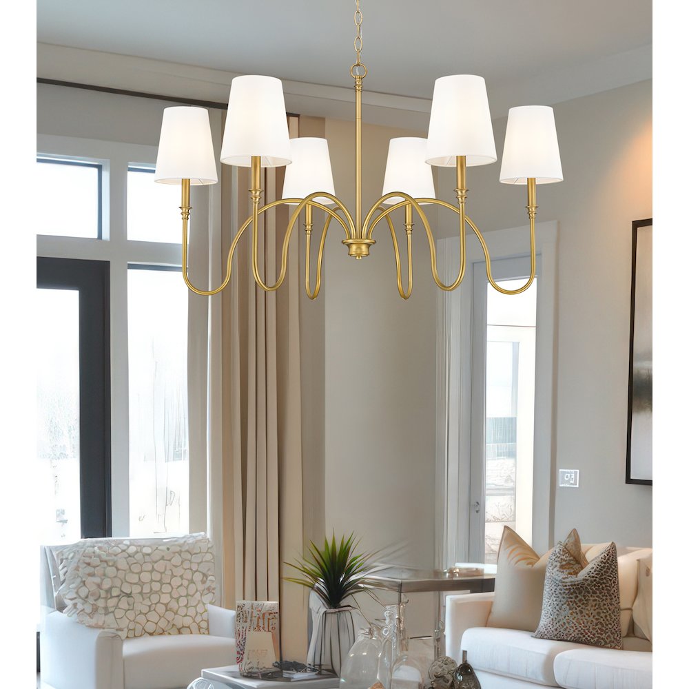 Z-Lite 6 Light Chandelier, Rubbed Brass. Picture 6