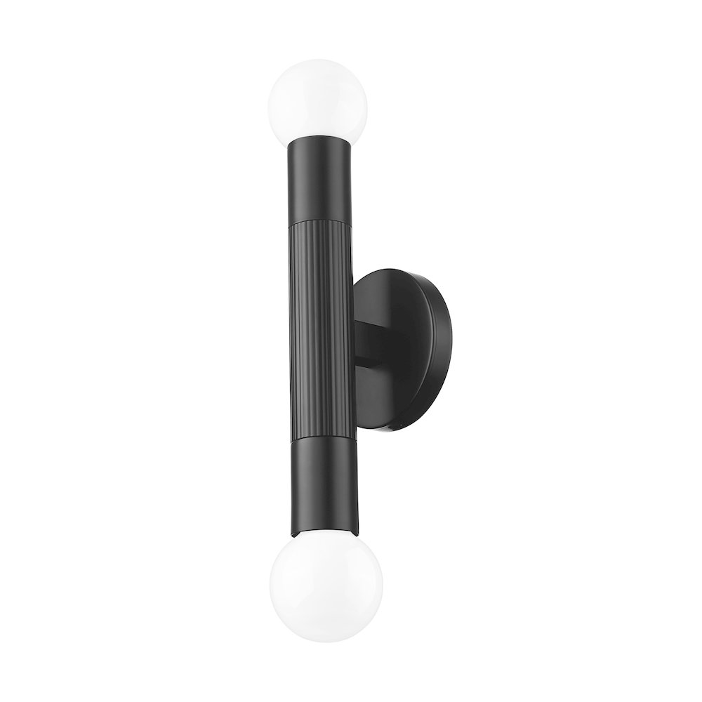 Z-Lite Stari 2 Light Wall Sconce in Matte Black color, Steel frame. Picture 5