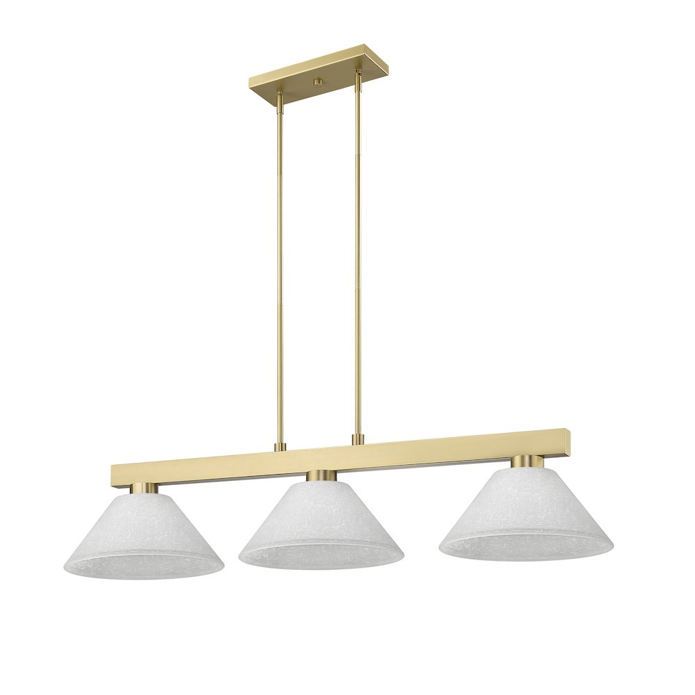Z-Lite Cobalt 3 Light Billiard, Steel Frame, White Linen Shade Color. Picture 5