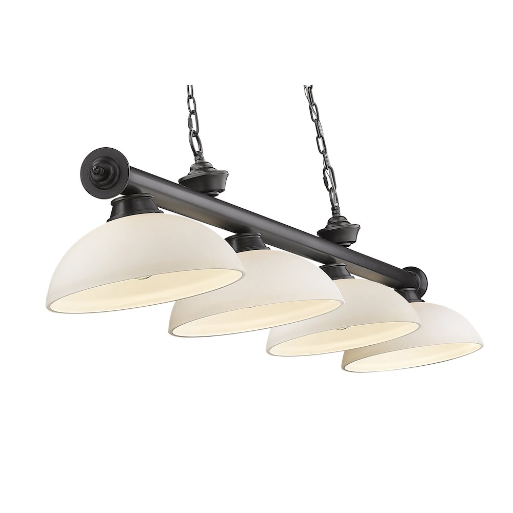 Z-Lite Cordon 4 Light Billiard, Steel Frame, Matte Opal Shade Color. Picture 4