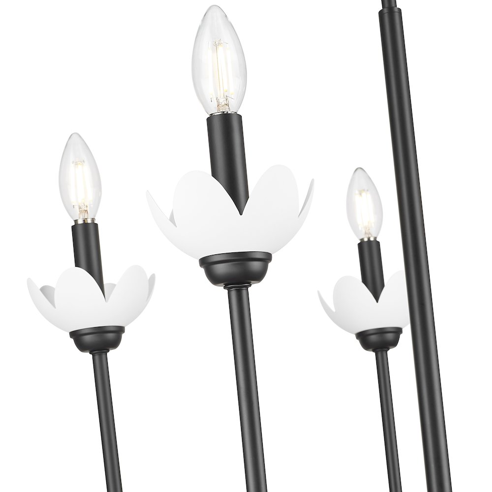 Z-Lite Allistair 5 Light Chandelier in Matte Black color, Steel frame. Picture 4