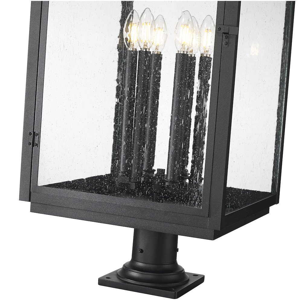 Z-Lite Hartwell 6 Light Outdoor Pier Mounted Fixture in Sand Black color. Picture 4