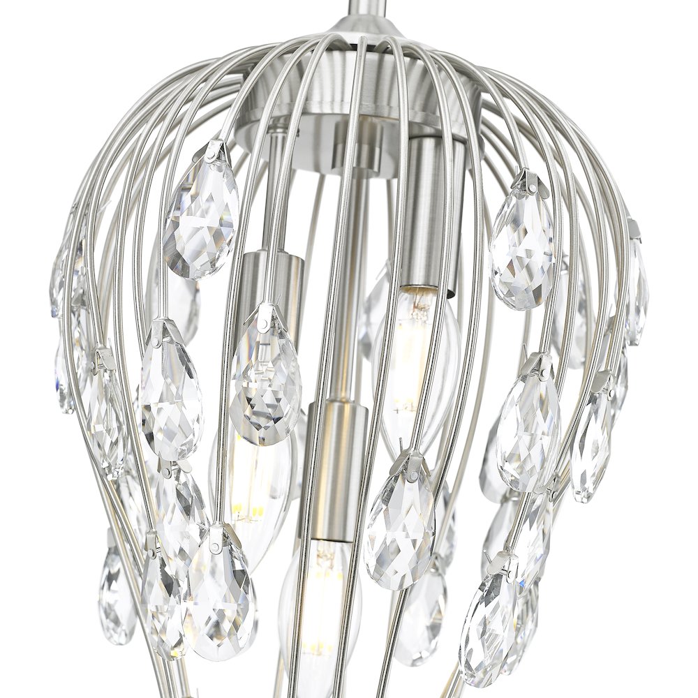 Z-Lite 3 Light Pendant, Brushed Nickel. Picture 4