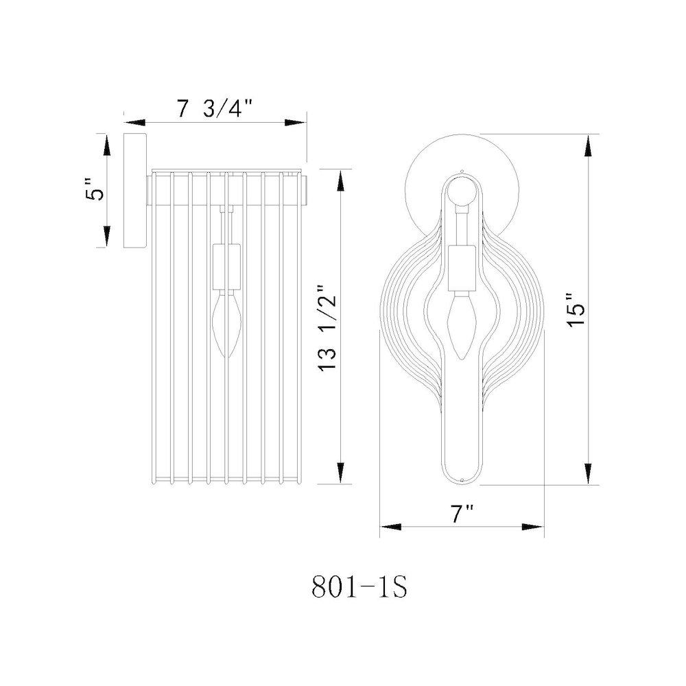 Z-Lite 1 Light Wall Sconce. Picture 8
