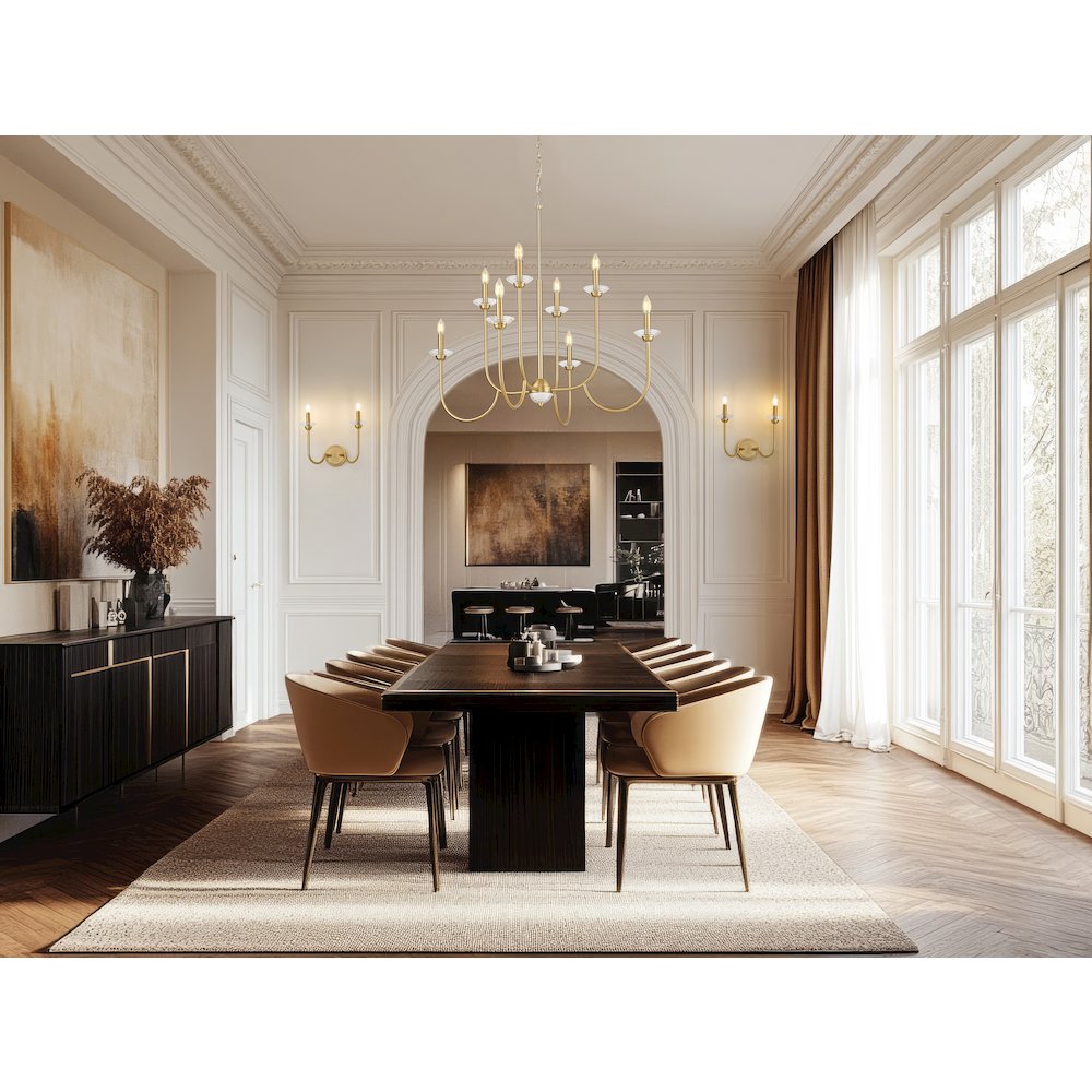 Z-Lite Allistair 8 Light Chandelier in Modern Gold color, Steel frame. Picture 7