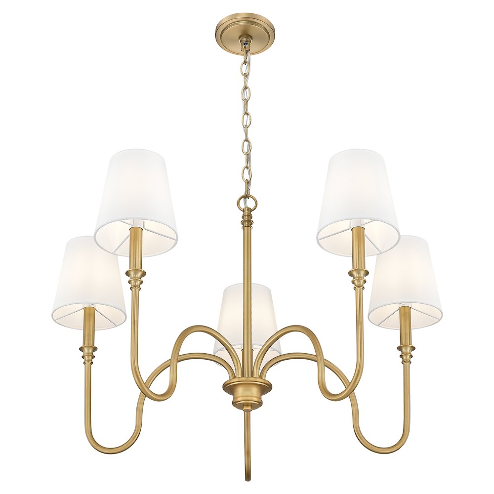 Z-Lite 5 Light Chandelier, Rubbed Brass. Picture 2