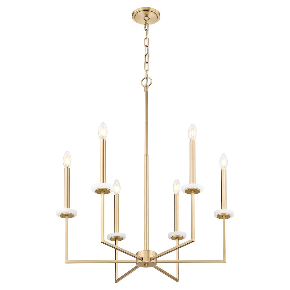 Z-Lite 6 Light Chandelier, Mordern Gold. Picture 2