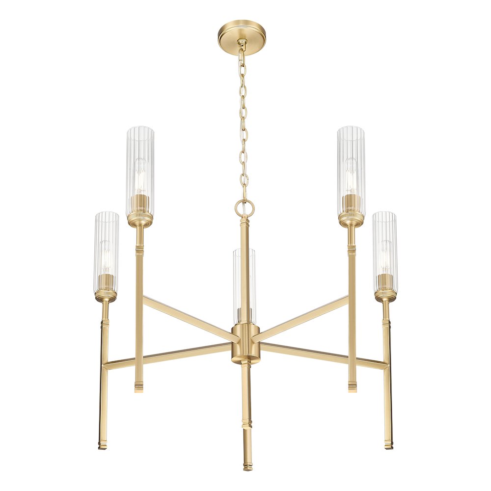 Z-Lite 5 Light Chandelier, Modern Gold. Picture 2