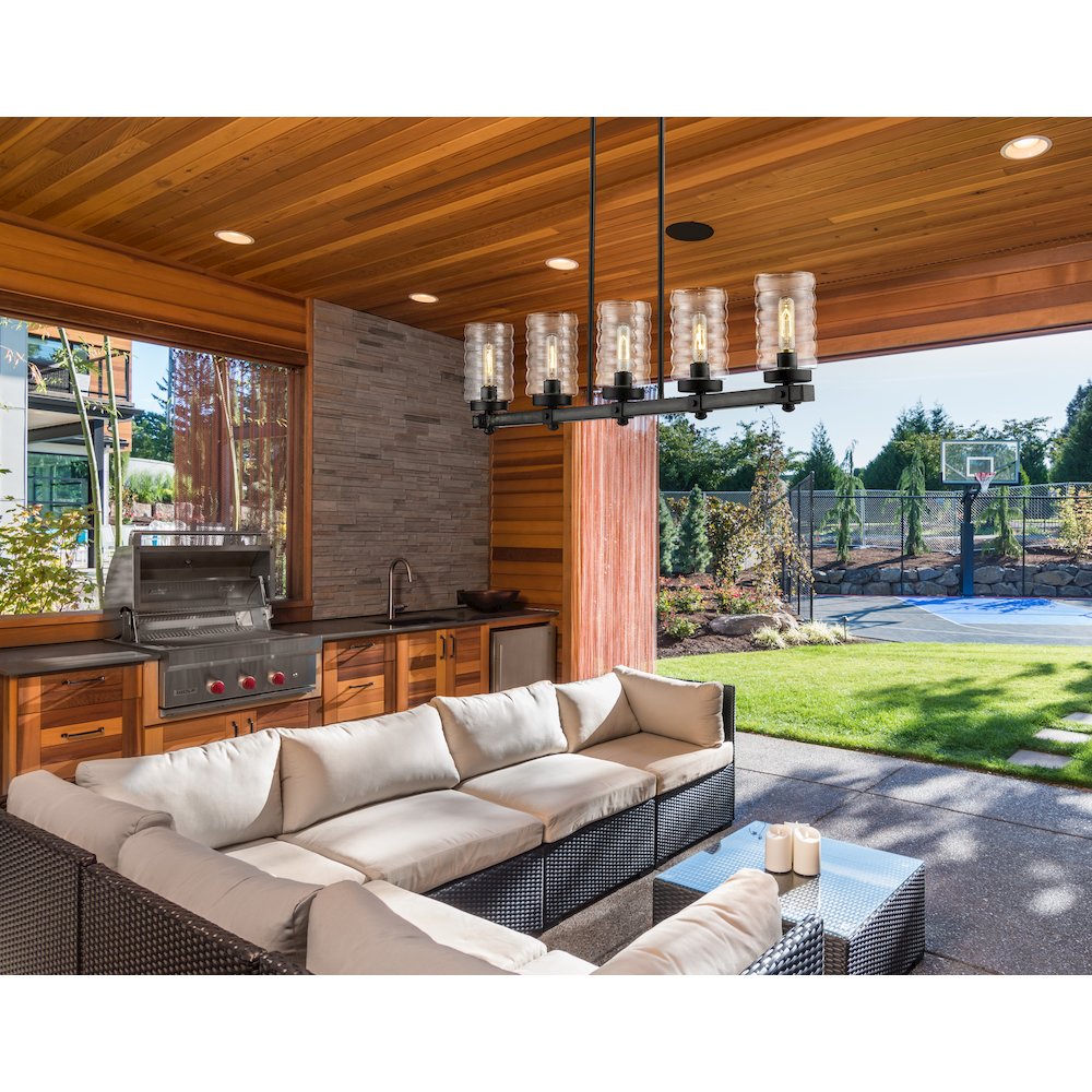 Z-Lite 5 Light Outdoor Linear Chandelier. Picture 7