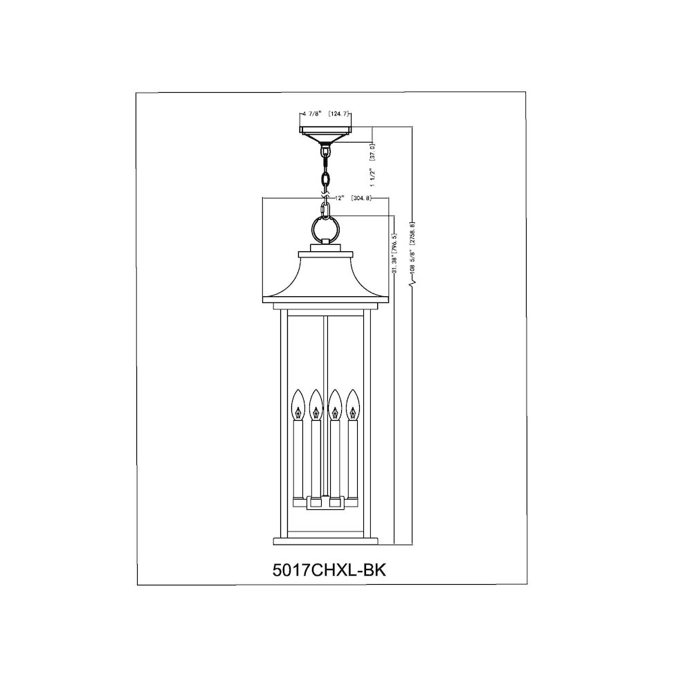 Z-Lite 6 Light Outdoor Chain Mount Ceiling Fixture. Picture 8