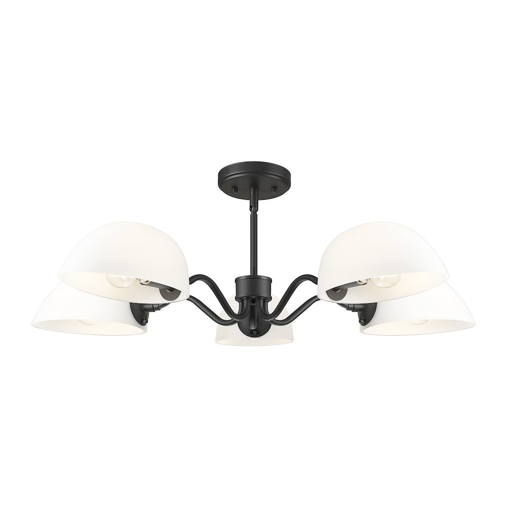 Z-Lite 5 Light Chandelier, Matte Black. Picture 3