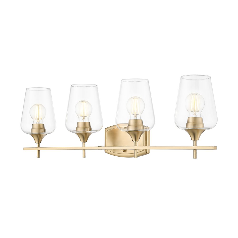 Z-Lite 4 Light Vanity, Burnished Brass. Picture 1