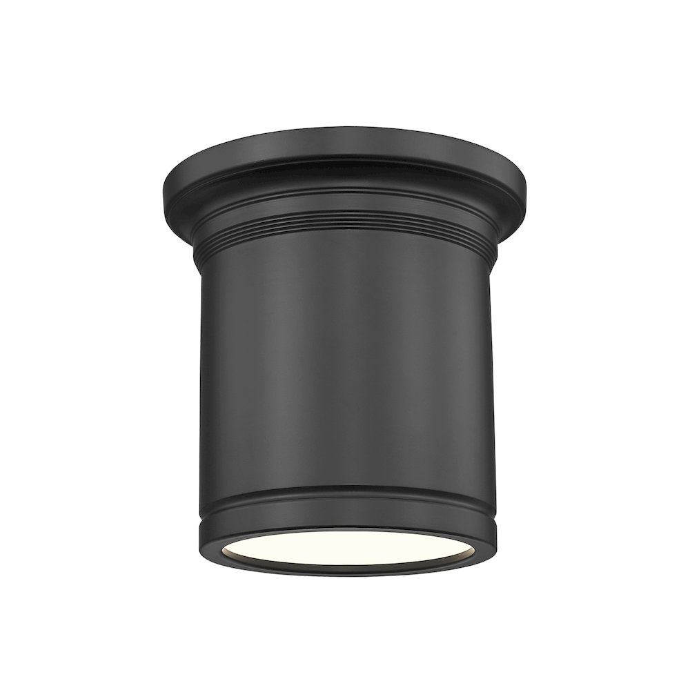 Z-Lite 1 Light Flush Mount, Matte Black. Picture 1