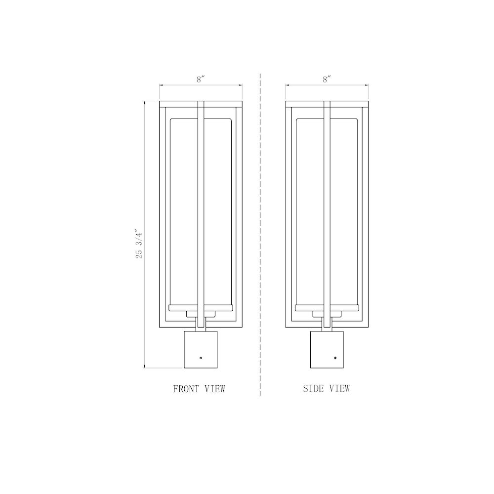 Z-Lite 1 Light Outdoor Post Mount Fixture. Picture 6