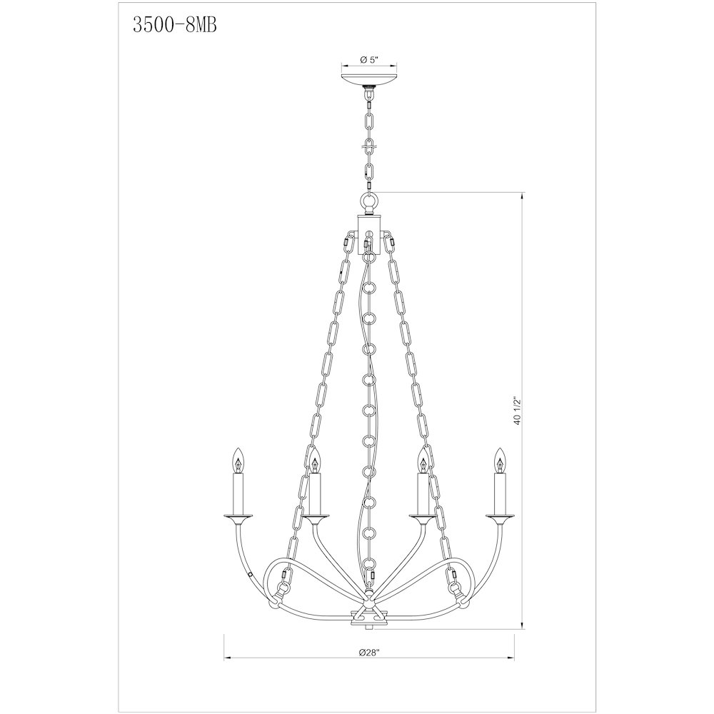 Z-Lite 8 Light Chandelier. Picture 8