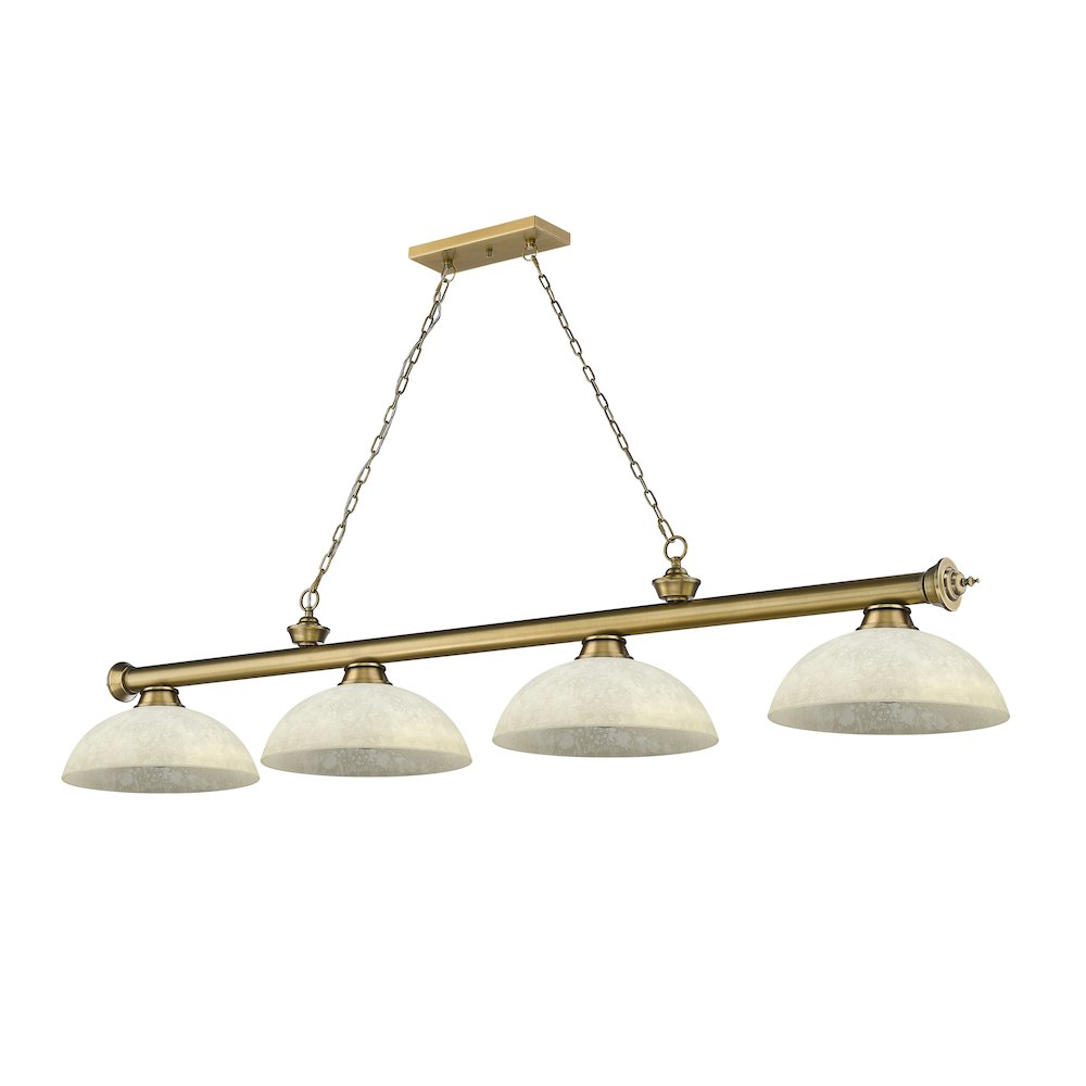 Z-Lite Cordon 4 Light Billiard, Steel Frame, Golden Mottle Shade Color. Picture 5