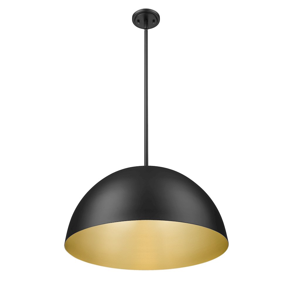 Z-Lite 3 Light Pendant, Matte Black. Picture 2