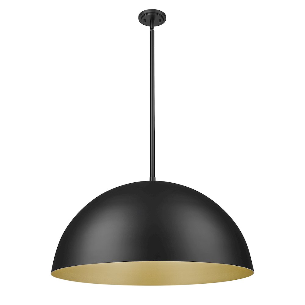 Z-Lite 3 Light Pendant, Matte Black. Picture 7