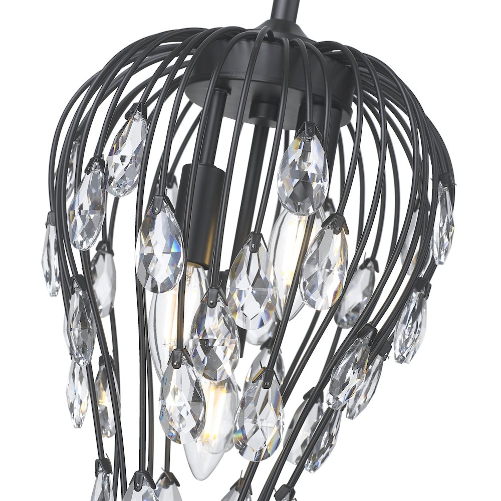 Z-Lite 3 Light Pendant, Matte Black. Picture 4