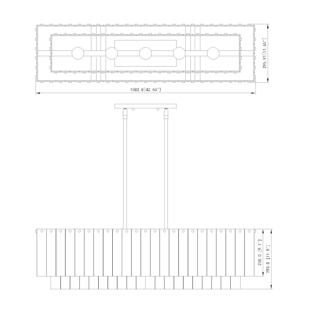 Z-Lite 5 Light Linear Chandelier. Picture 8