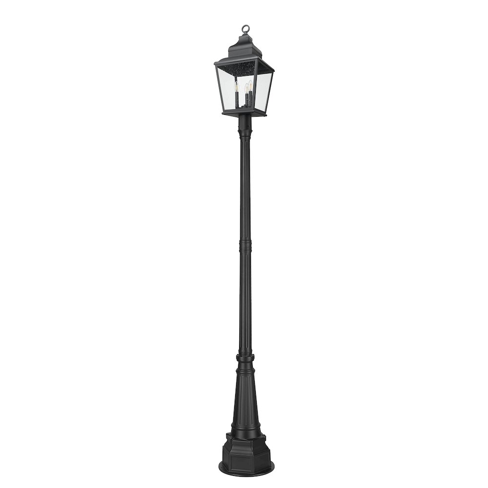Z-Lite 3 Light Outdoor Post Mounted Fixture, Sand Black. Picture 7
