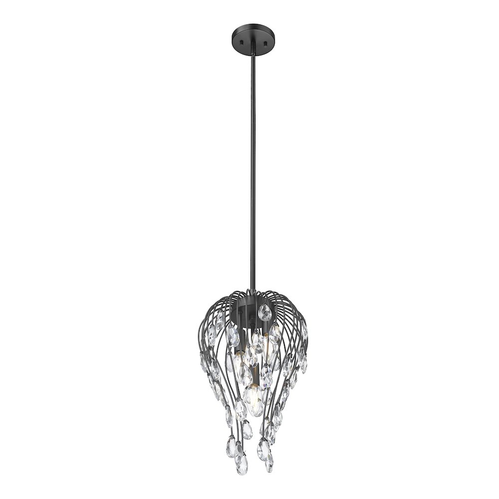 Z-Lite 3 Light Pendant, Matte Black. Picture 2