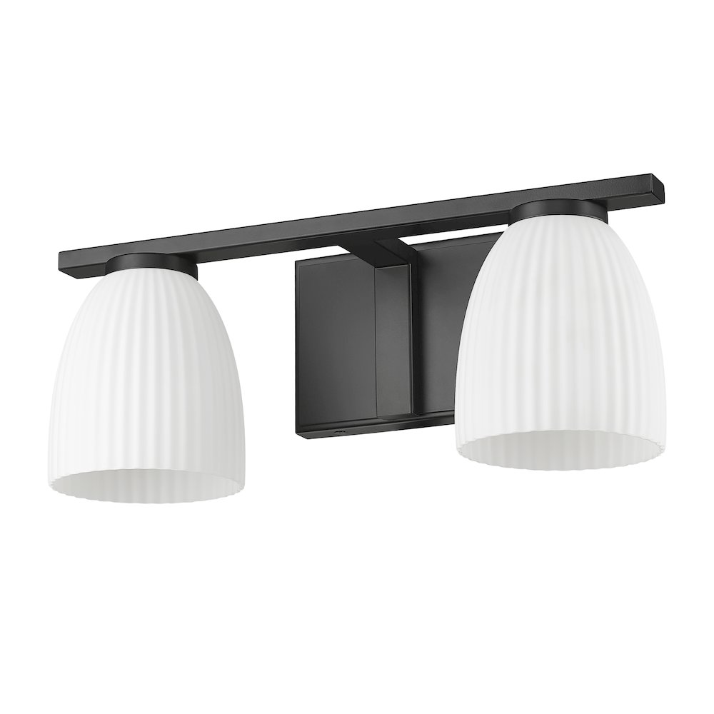 Z-Lite Naya 2 Light Vanity in Matte Black color, Steel frame. Picture 5