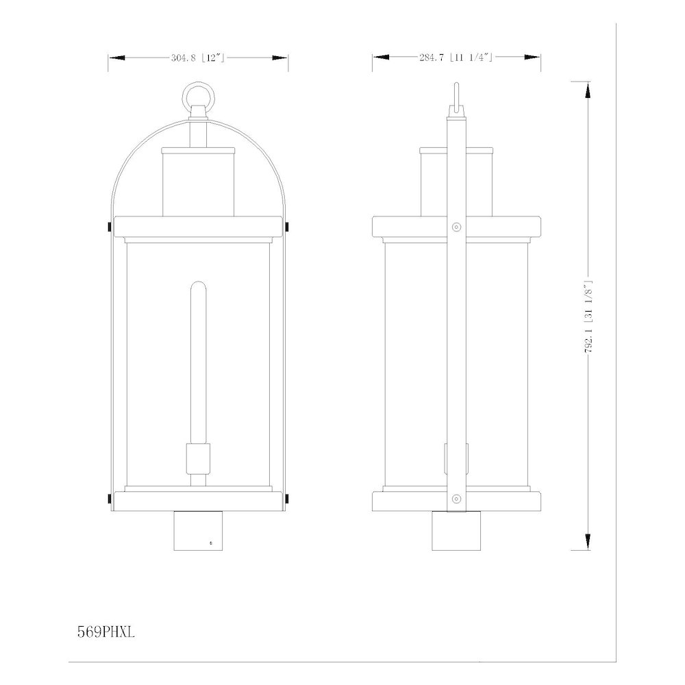 Z-Lite 1 Light Outdoor Post Mount Fixture. Picture 6