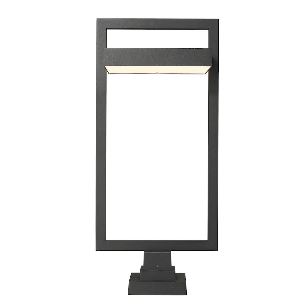 Z-Lite Luttrel 1 Light Outdoor Pier Mounted Fixture in Black Frame Finish. Picture 2