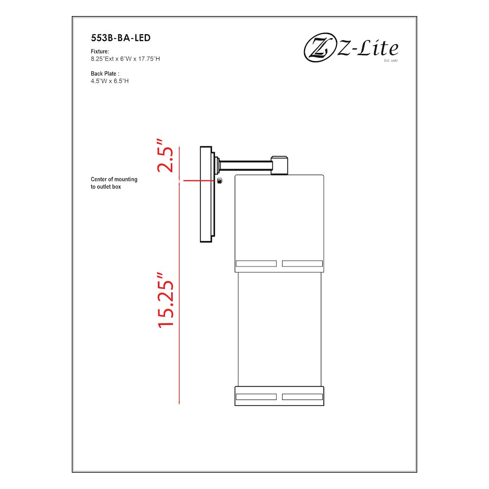 Z-Lite 1 Light Outdoor Wall Light. Picture 2
