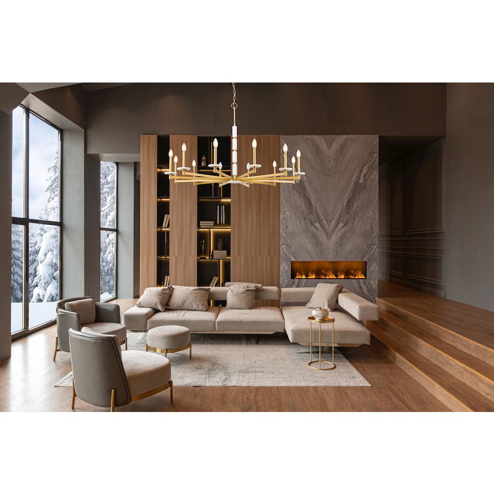 Z-Lite Kaden 12 Light Chandelier in Modern Gold color, Steel frame. Picture 6