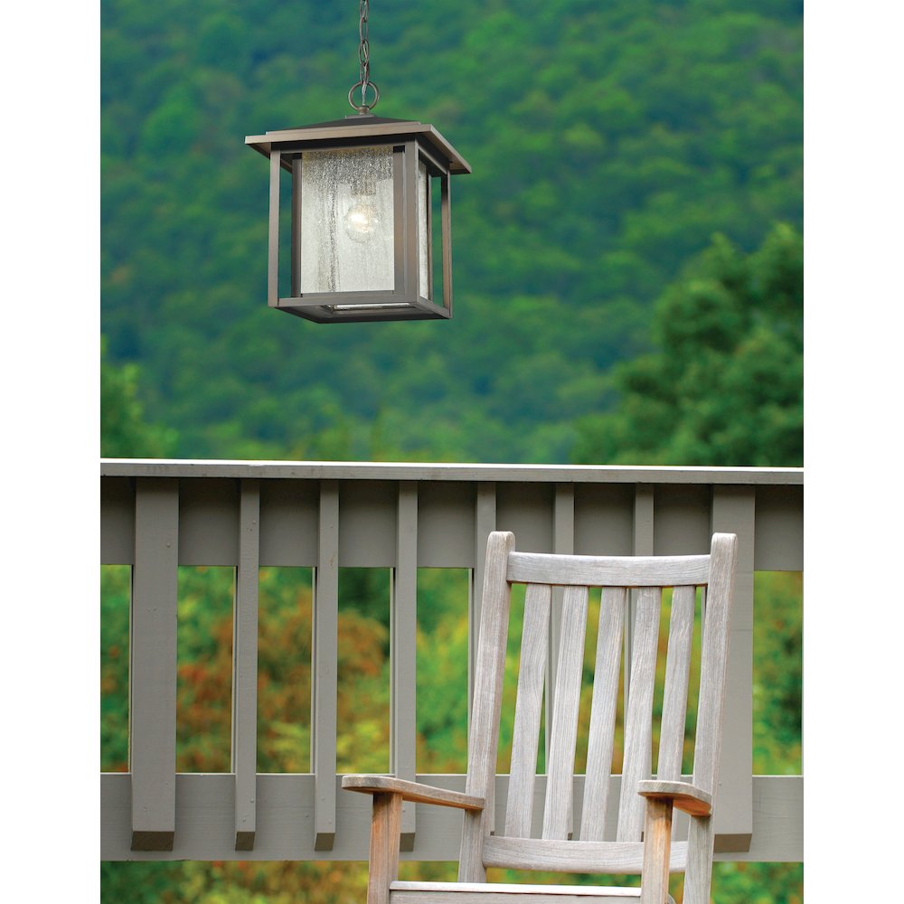 Z-Lite Aspen 1 Light Outdoor Chain Mount Ceiling Fixture, Oil Rubbed Bronze. Picture 2