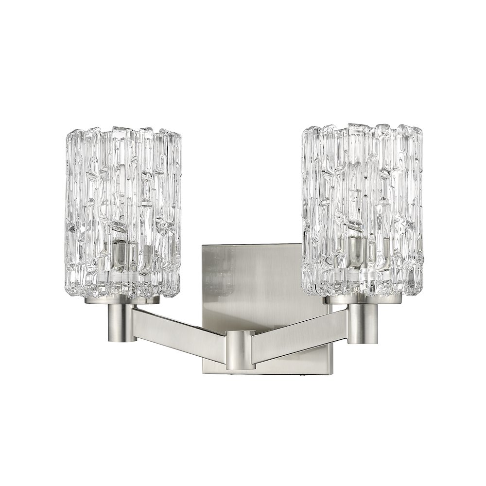 Z-Lite Aubrey 2 Light Vanity in Brushed Nickel Frame Finish. Picture 5