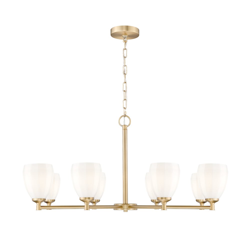 Z-Lite Oren 8 Light Chandelier in Modern Gold color, Steel frame. Picture 1