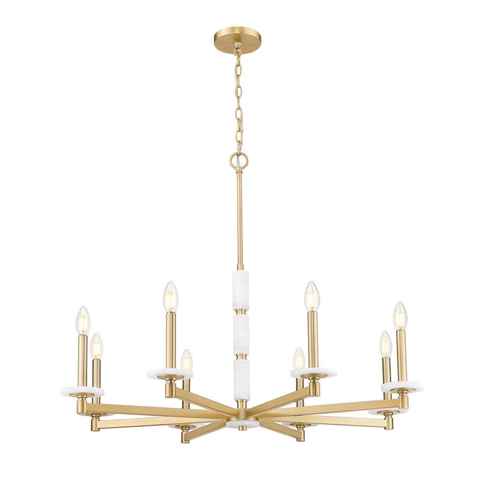 Z-Lite Kaden 8 Light Chandelier in Modern Gold color, Steel frame. Picture 1