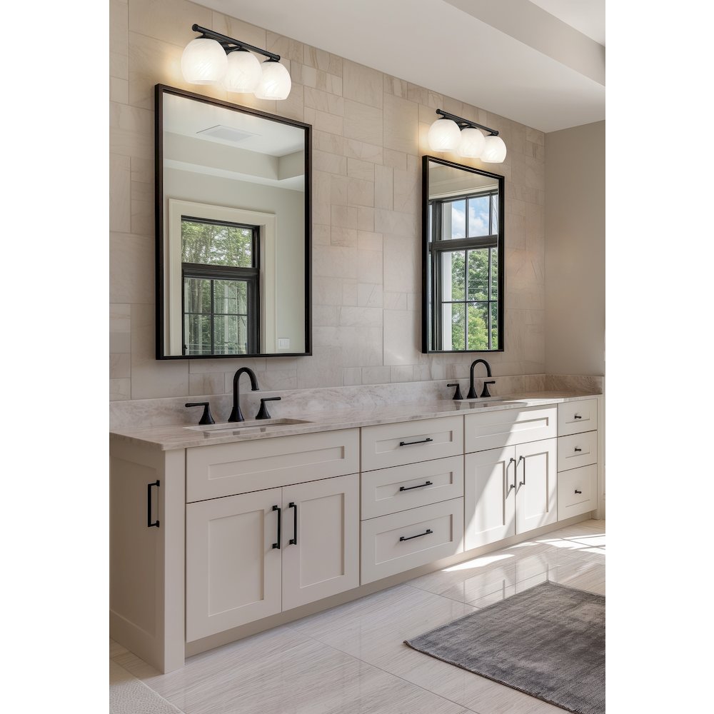 Z-Lite 3 Light Vanity, Matte Black. Picture 5