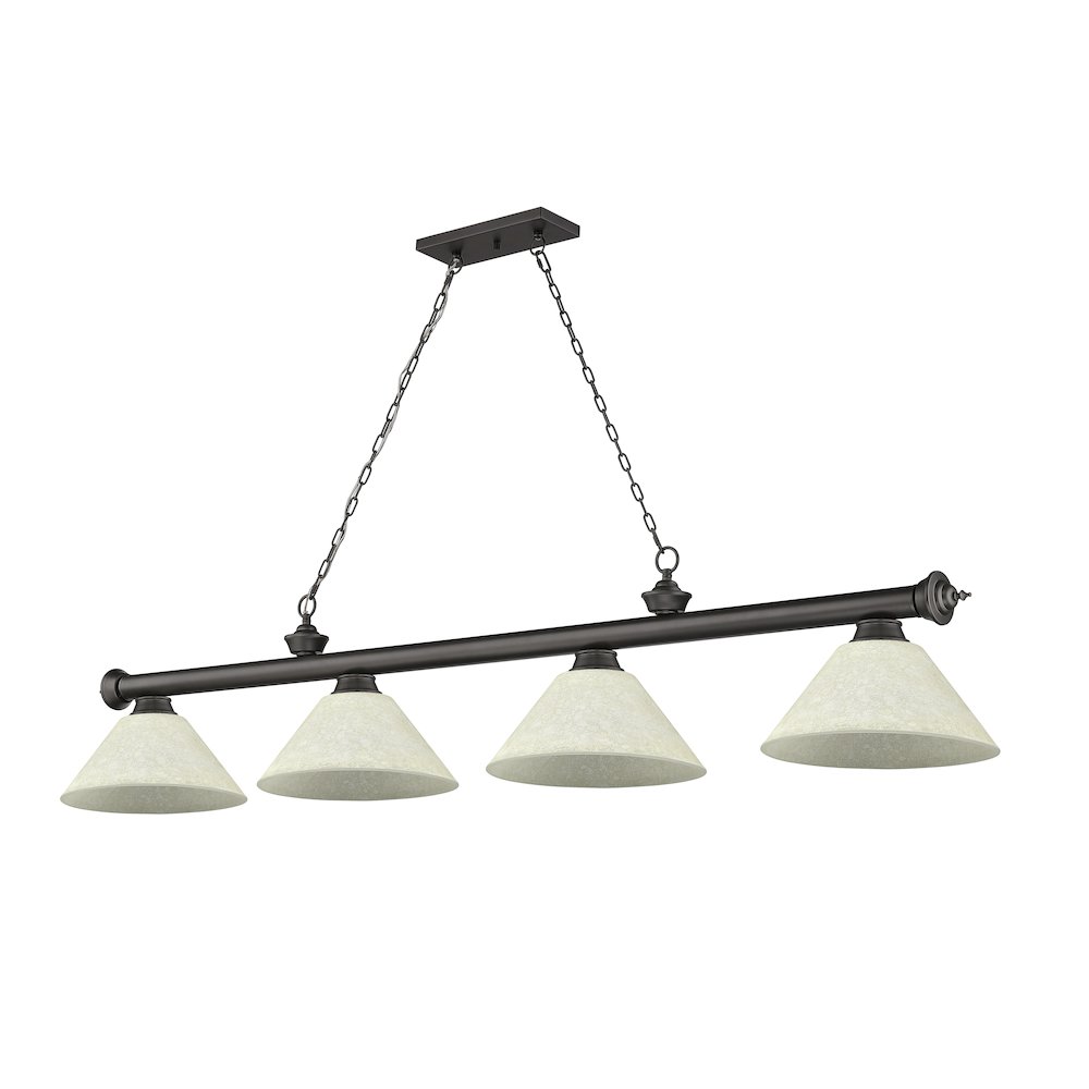Z-Lite Cordon 4 Light Billiard, Steel Frame, Golden Mottle Shade Color. Picture 5