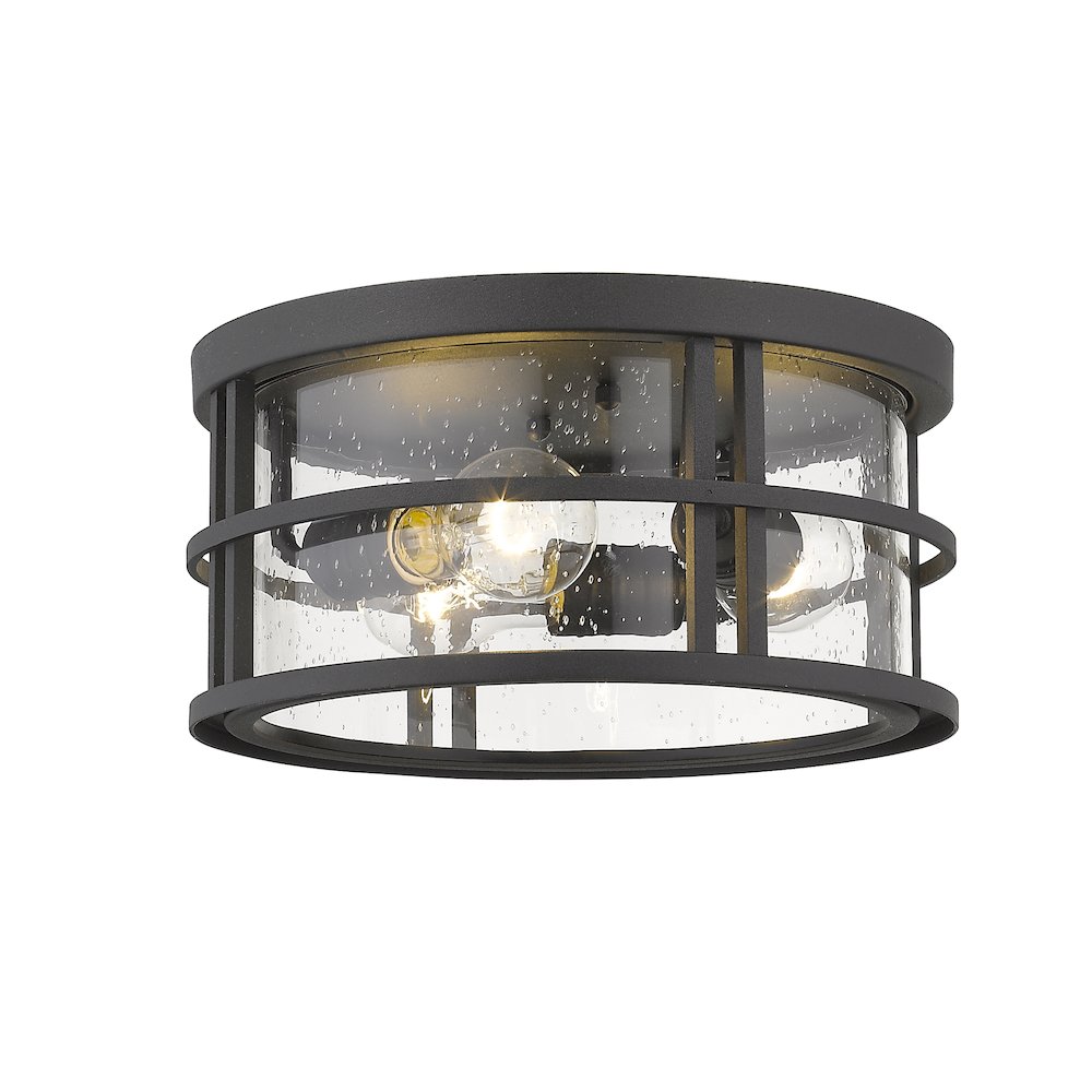 Z-Lite Jordan 3 Light Outdoor Flush Mount, Black. Picture 1