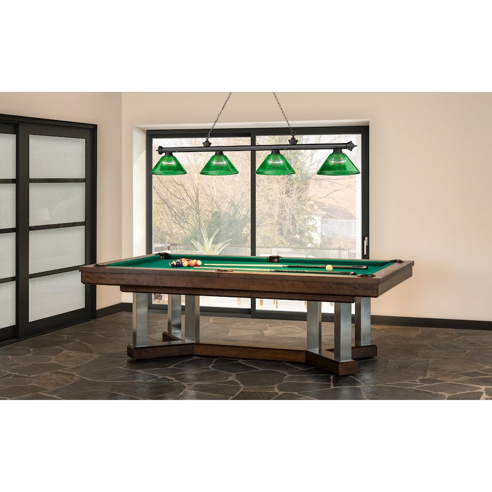 Z-Lite Cordon 4 Light Billiard, Steel Frame, Green Shade Color. Picture 6