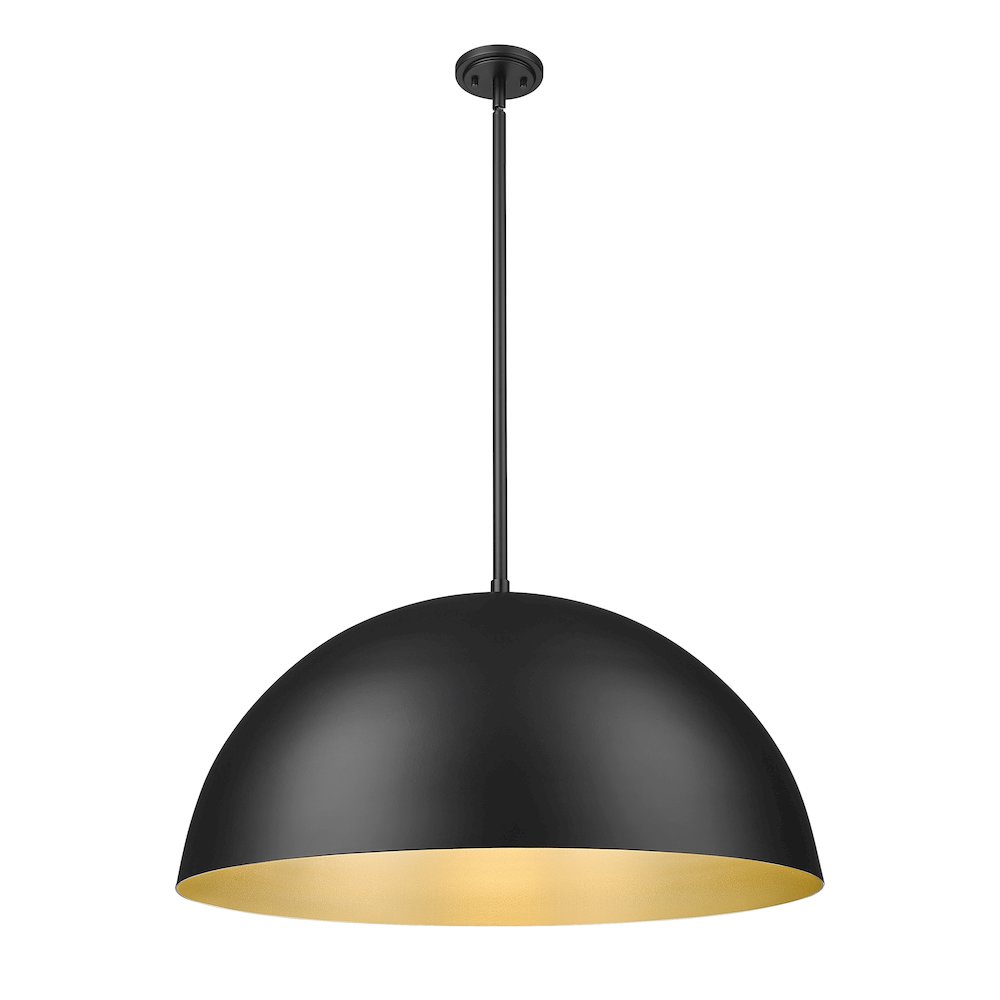 Z-Lite 3 Light Pendant, Matte Black. Picture 3