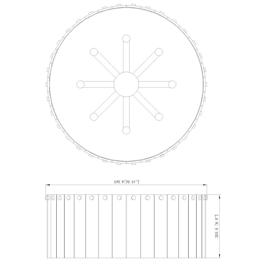 Z-Lite 8 Light Flush Mount. Picture 8