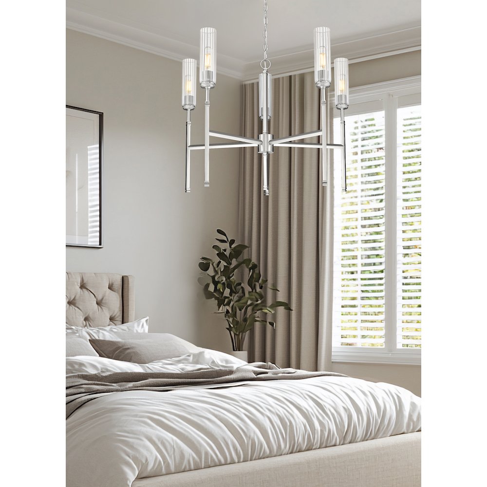 Z-Lite 5 Light Chandelier, Brushed Nickel. Picture 6