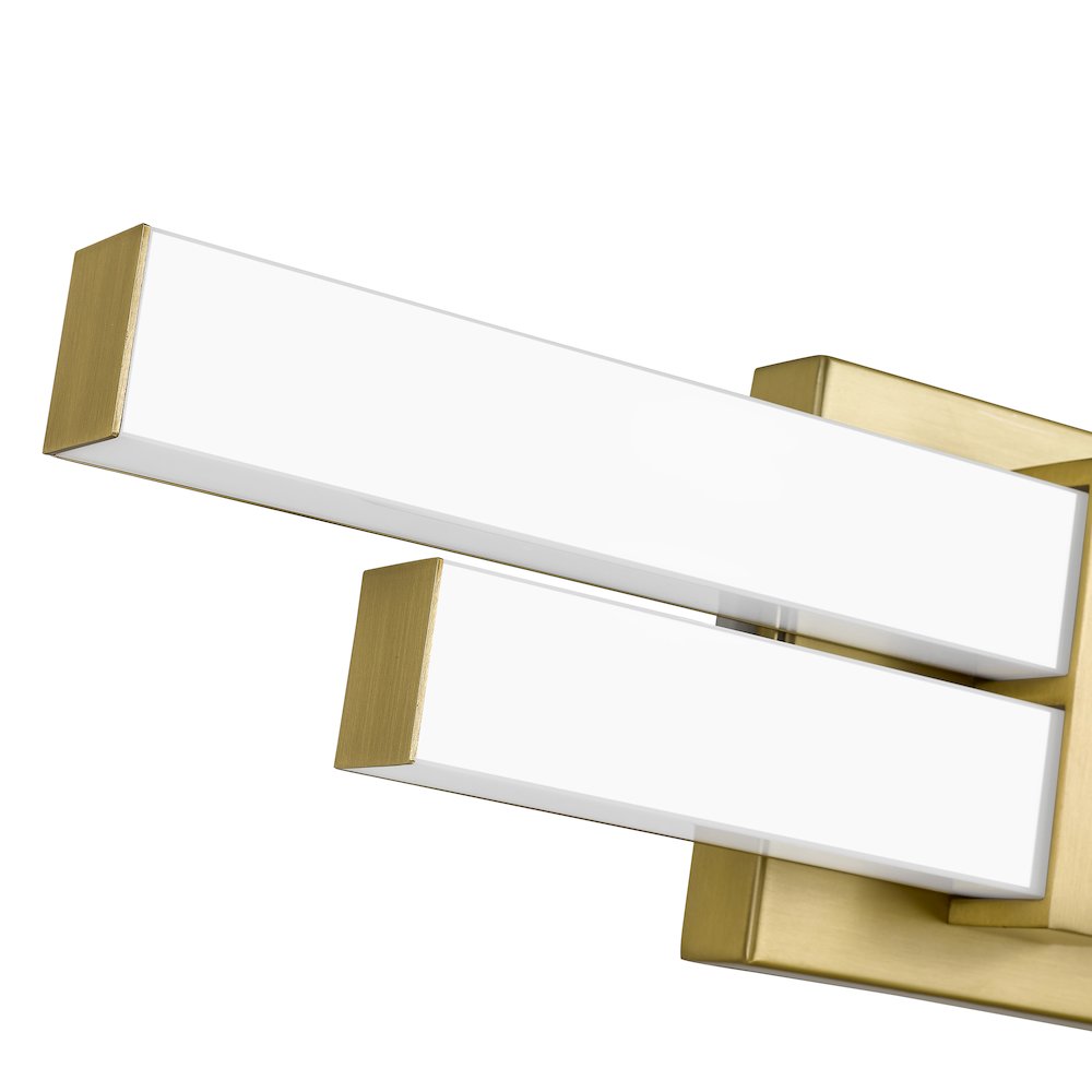 Z-Lite Zane 2 Light Vanity in Modern Gold Frame Finish. Picture 4