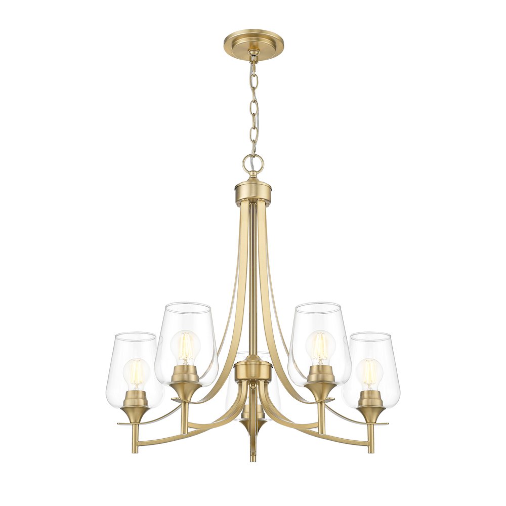 Z-Lite 5 Light Chandelier, Burnished Brass. Picture 3