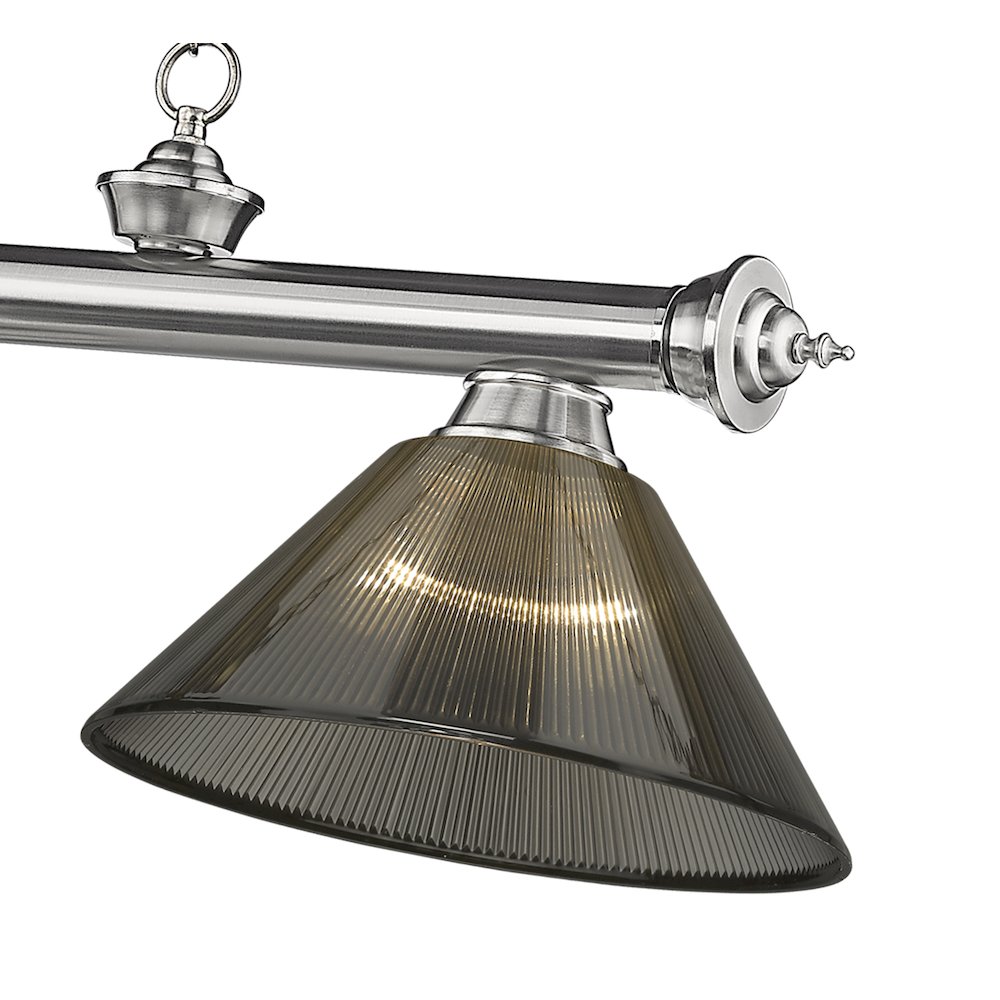 Z-Lite Cordon 3 Light Billiard, Steel Frame, Smoke Shade Color. Picture 4