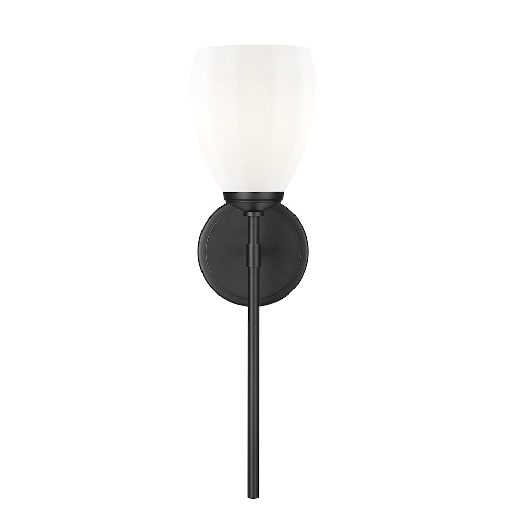 Z-Lite Oren 1 Light Wall Sconce in Matte Black color, Steel frame. Picture 2