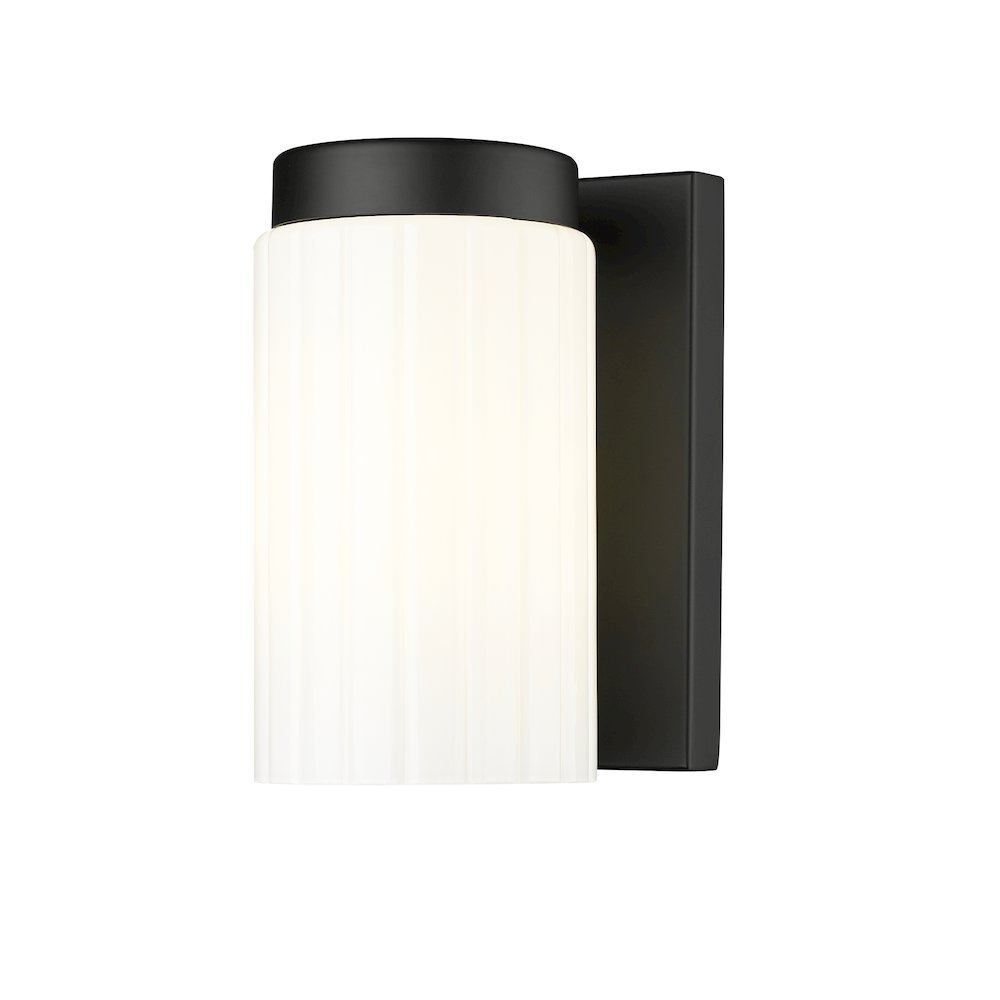 Z-Lite Burk 1 Light Wall Sconce, Matte Black. Picture 1