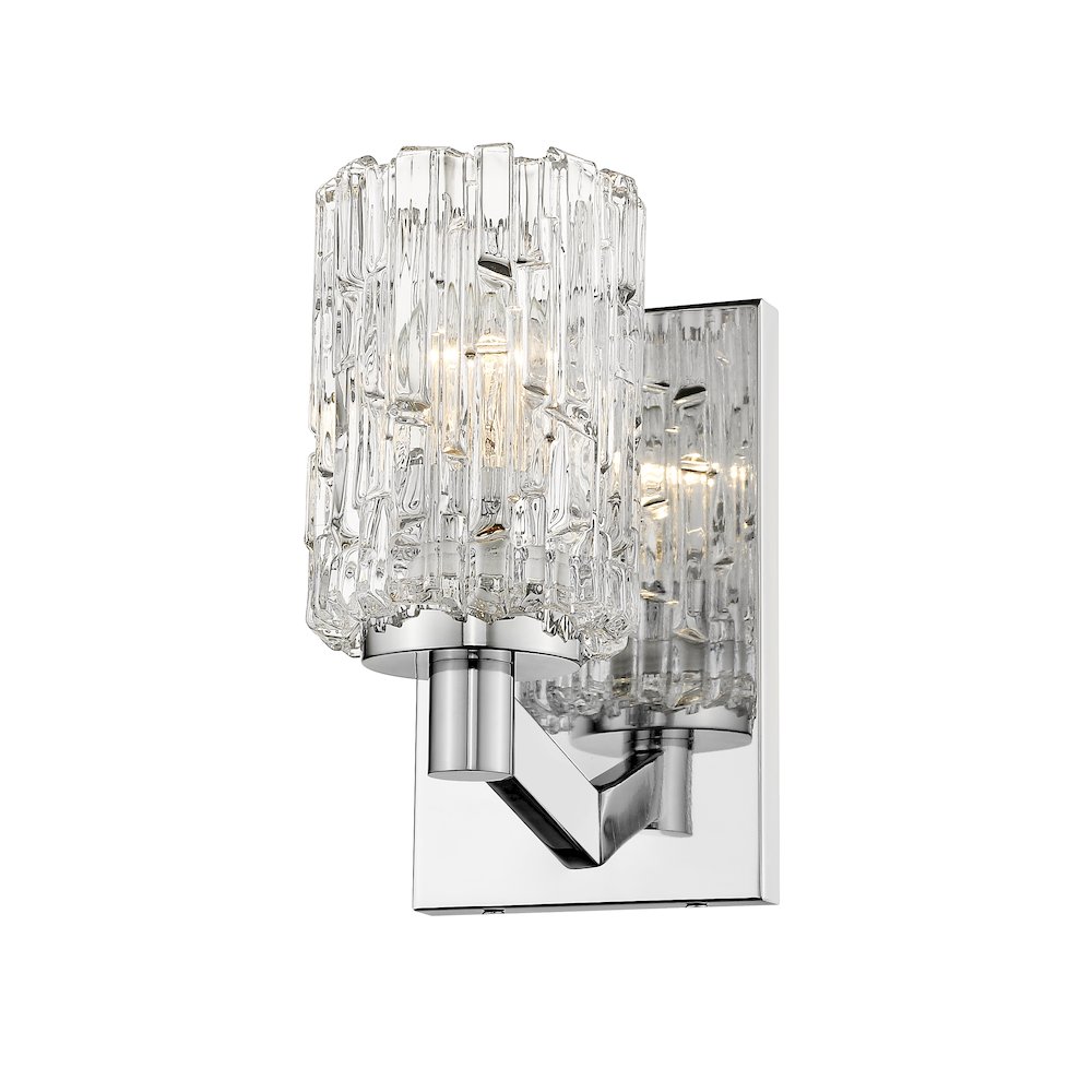 Z-Lite Aubrey 1 Light Wall Sconce in Chrome Frame Finish. Picture 2