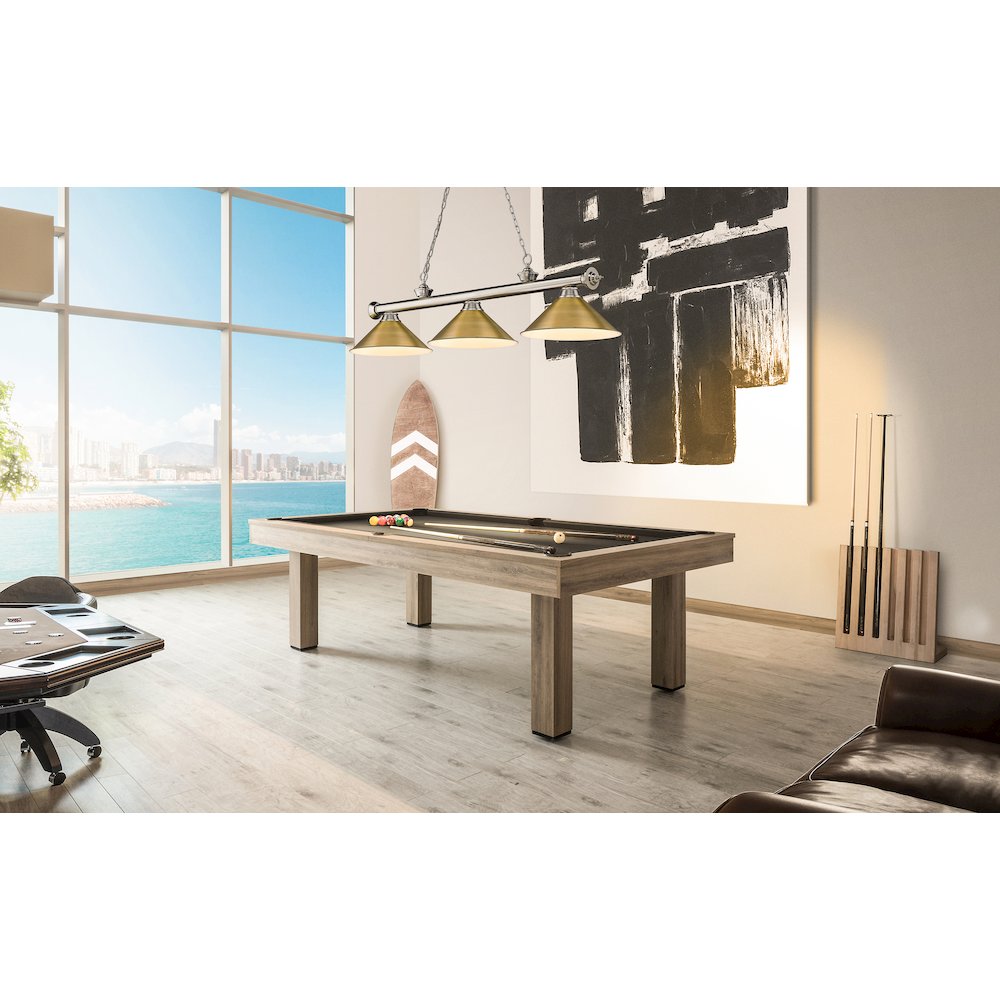 Z-Lite Cordon 3 Light Billiard, Steel Frame, Rubbed Brass Shade Color. Picture 7