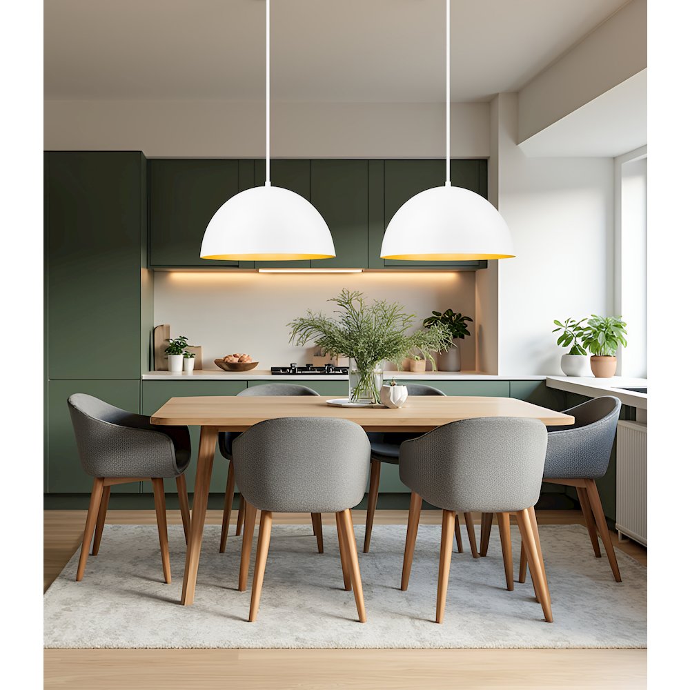 Z-Lite 3 Light Pendant, Matte White. Picture 6